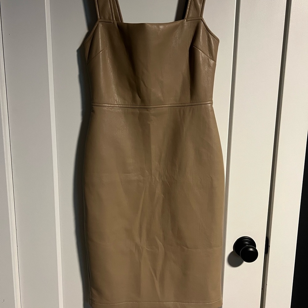Beige leather dress from Aritzia!